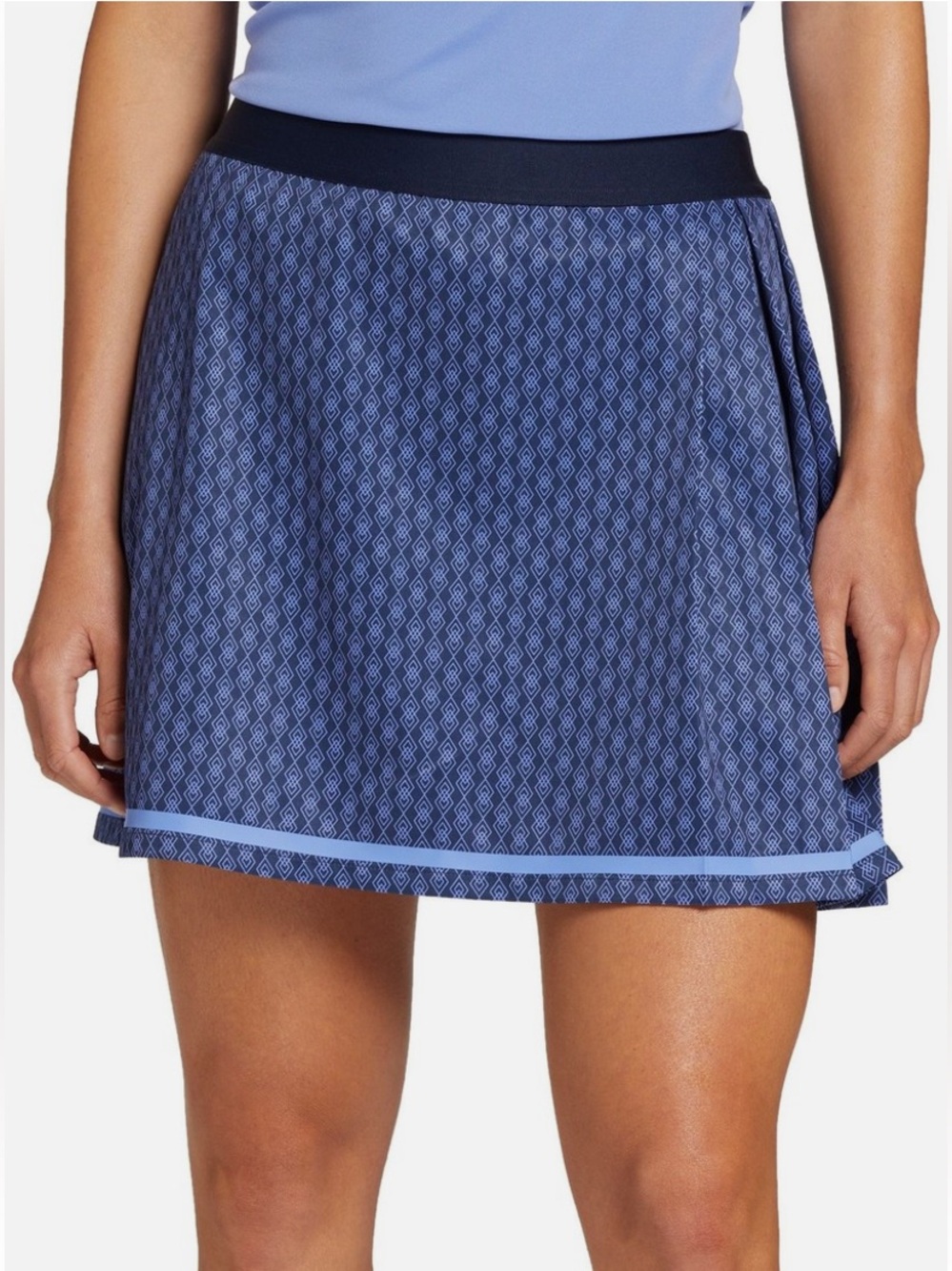Lady Hagen Navy and Light Blue golf Printed Mini Skirt
